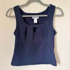 Vintage 90s Rampage Navy Blue Cut-out Sleeveless Tank Top Blouse Minimalist